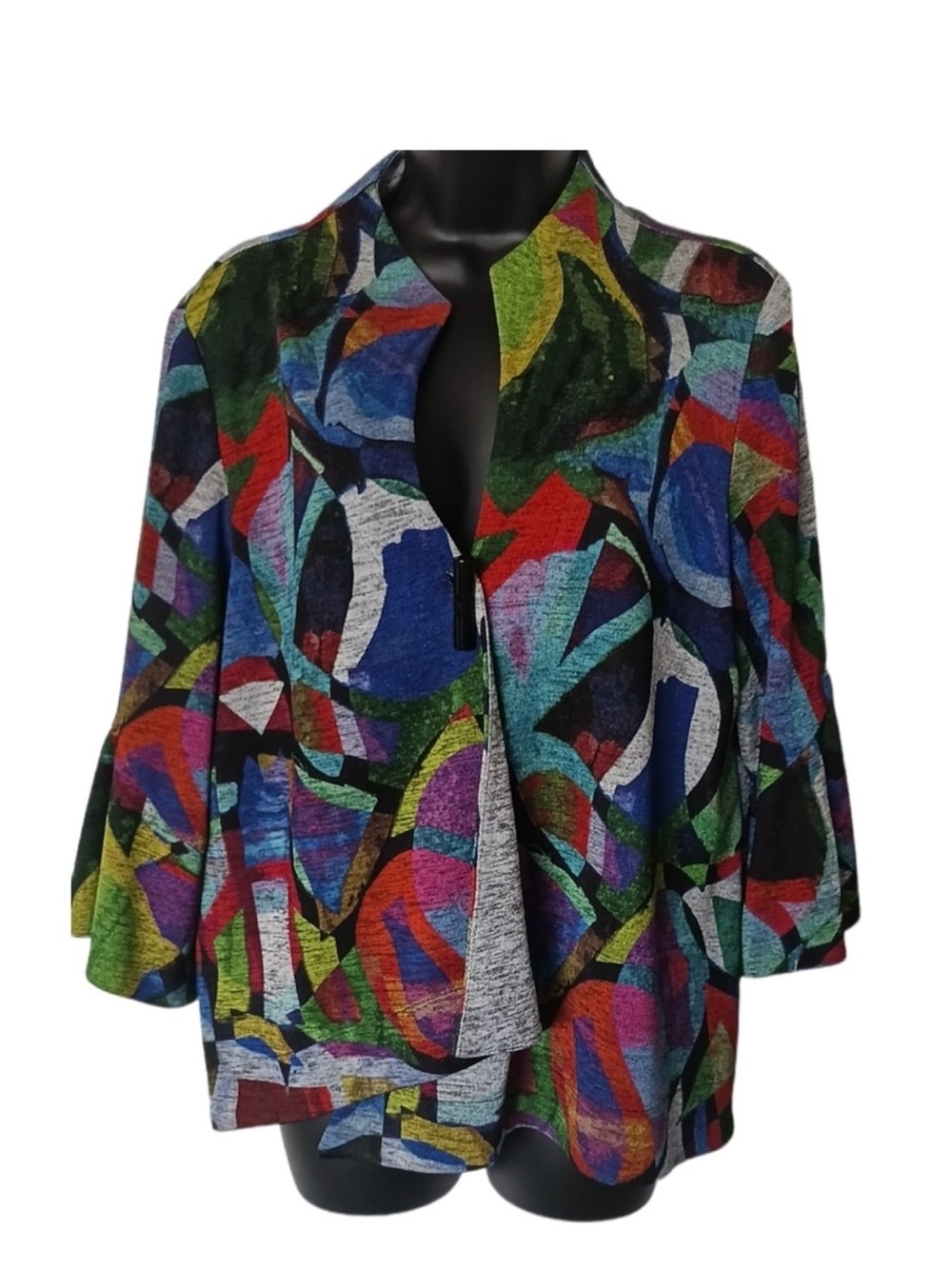 Joseph Ribkoff Colorful Abstract Trapeze Jacket - Size 10